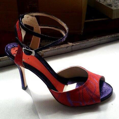 Balanceo Heels in Red Purple Suede Leather