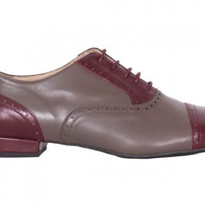 Arrabal Taupe and Burgundy Combination Leather