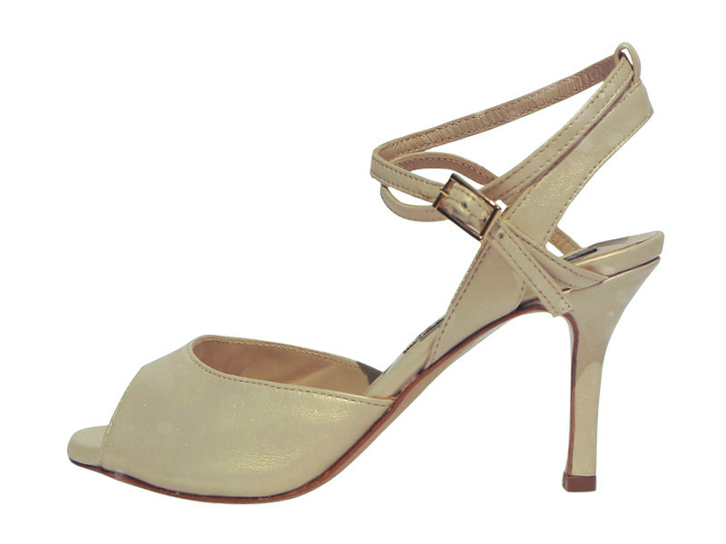 Rosa Double Strap Golden Beige Nappa Leather