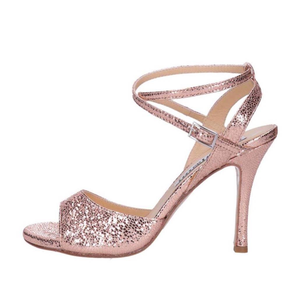 Maia Double Strap Rose Gold Allure Metallic Leather