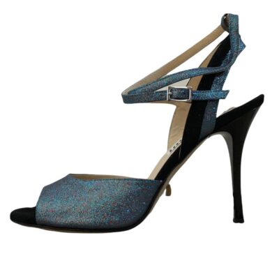 Nina Ds Blue Multi Glitter and Black Suede combinations