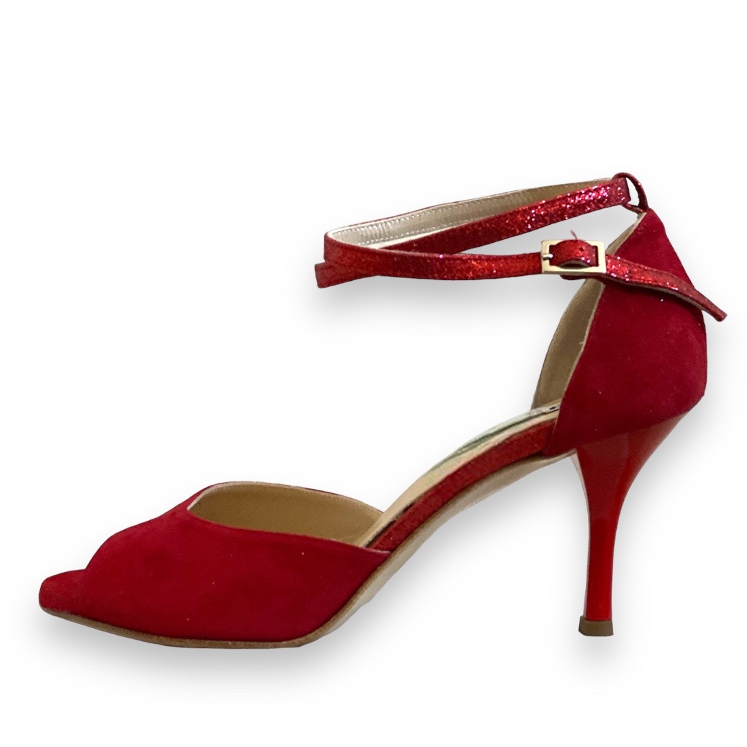 Isabel DS Red Suede with Slim Red Heel