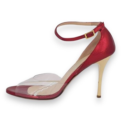 Gabrielle PVC and Cherry Metallic Leather