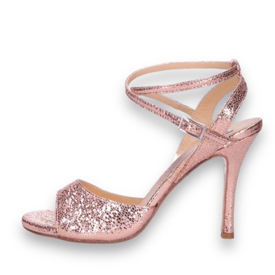 Maia Double Strap Rose Gold Allure Metallic Leather