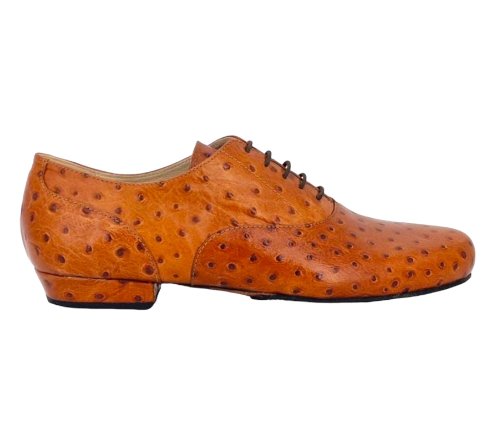 Classico Vintage Fire Ostrich Print leather