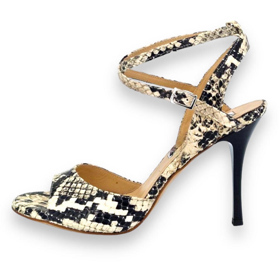 Maia ds Black Snake print Leather