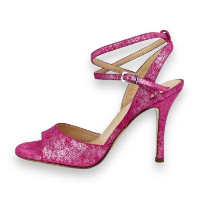 Maia DS in Silver Glossed Candy Pink soft Leather